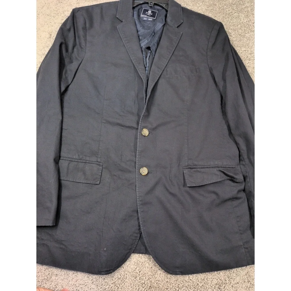 J.Crew Mens Navy‎ Blue Cotton Blazer Sport Coat 42R Two-Button Notch Lapel